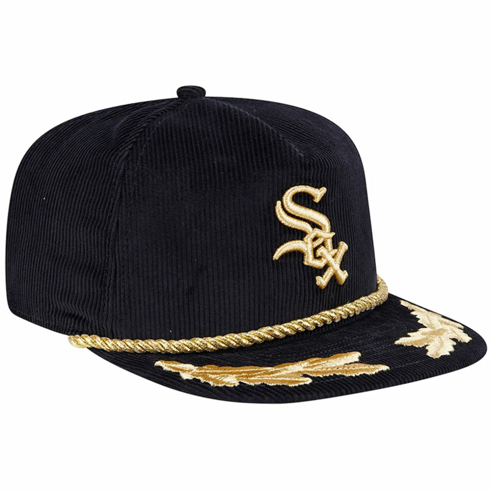 Black Chicago White Sox New Era Corduroy Filigree Golfer Adjustable Hat