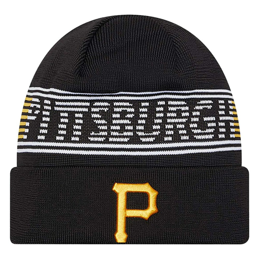 Black Pittsburgh Pirates New Era Authentic Collection Cuffed Knit Hat