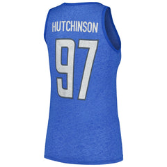 Aidan Hutchinson  Majestic Threads Women's Name & Number Tri-Blend Tank Top - Detroit Lions Tops