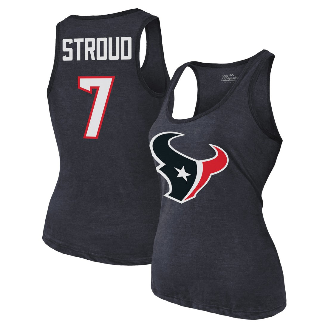 C.J. Stroud  Majestic Threads Women's Name & Number Tri-Blend Tank Top - Houston Texans Tops