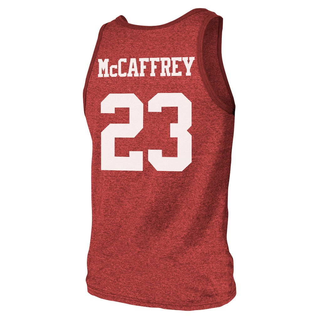 Christian McCaffrey  Majestic Threads Tri-Blend Player Name & Number Tank Top - San Francisco 49ers Tops