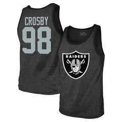 Maxx Crosby  Majestic Threads Tri-Blend Player Name & Number Tank Top - Las Vegas Raiders Tops