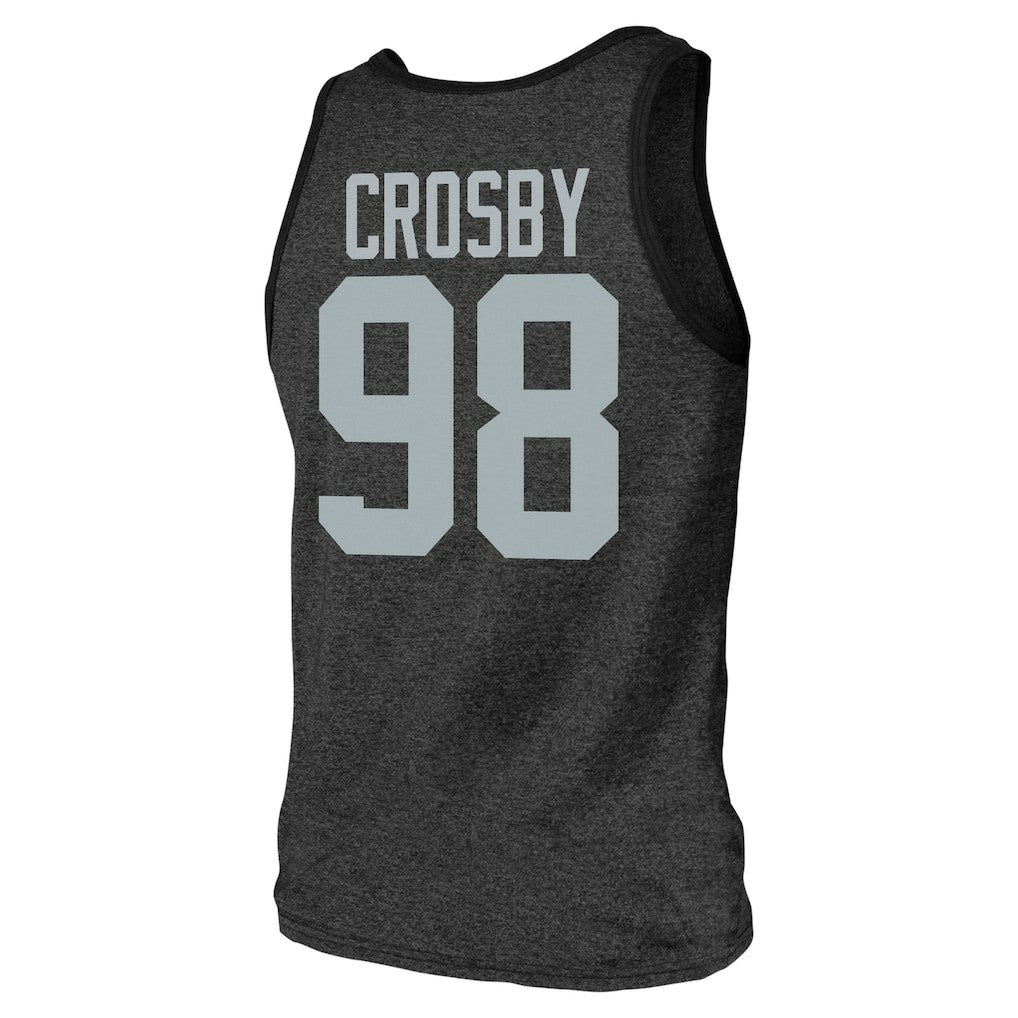 Maxx Crosby  Majestic Threads Tri-Blend Player Name & Number Tank Top - Las Vegas Raiders Tops