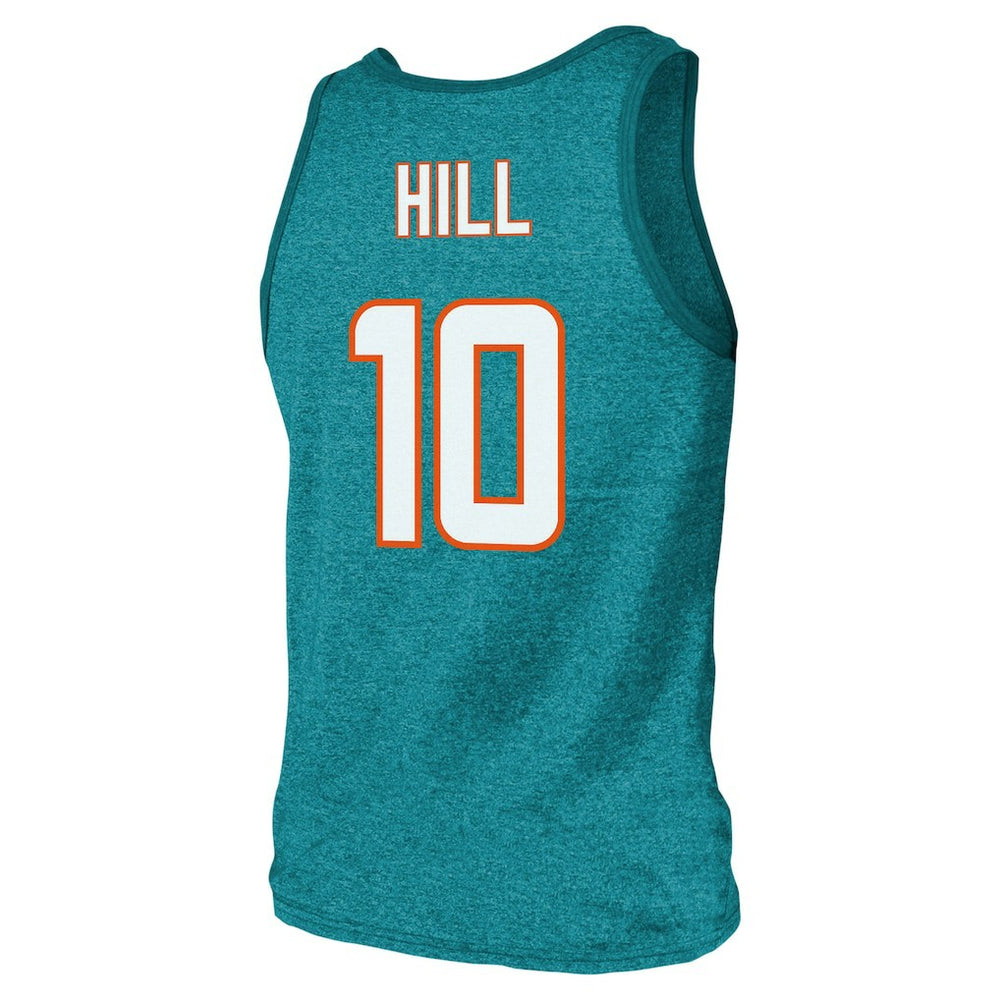 Tyreek Hill  Majestic Threads Tri-Blend Player Name & Number Tank Top - Miami Dolphins Tops
