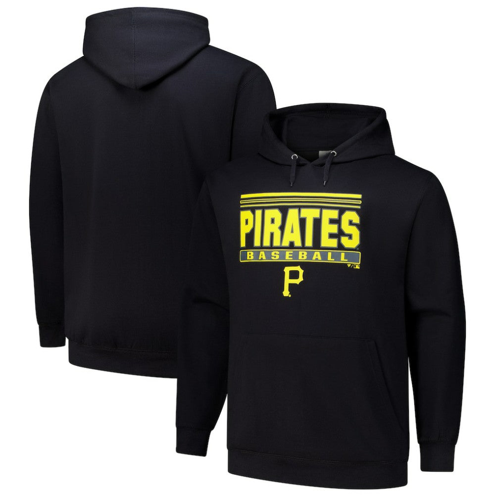 Black Pittsburgh Pirates   Stack Fleece Pullover Hoodie