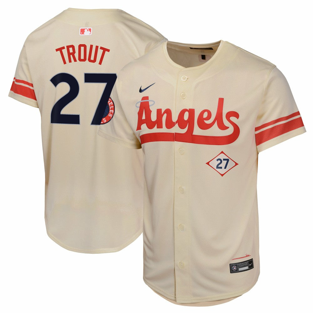 Cream Mike Trout Los Angeles Angels Nike Youth City Connect Limited Player Jersey