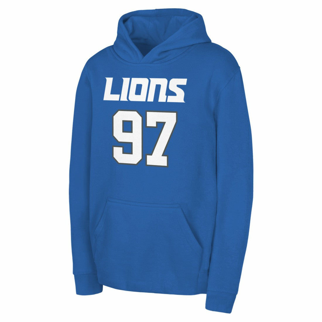 Aidan Hutchinson  Youth Mainliner Player Name & Number Pullover Hoodie - Detroit Lions Hoodies