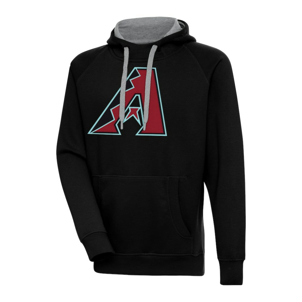 Black Arizona Diamondbacks Antigua Victory Pullover Hoodie