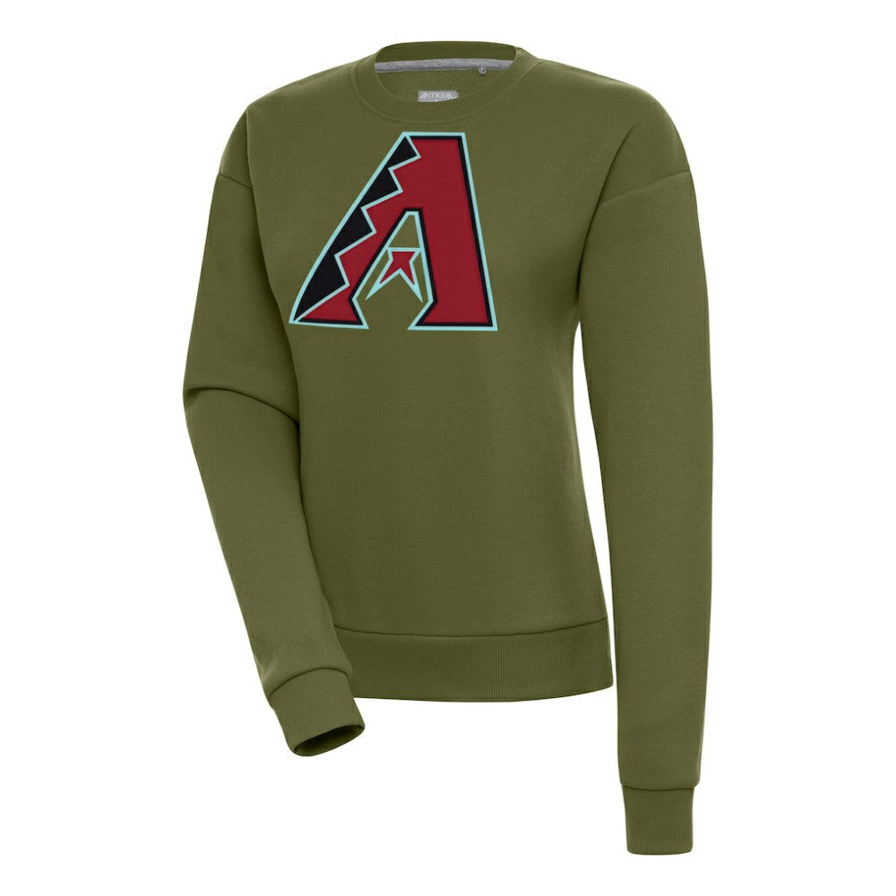 Olive Arizona Diamondbacks Antigua Women's Victory Pullover Sweatshirt