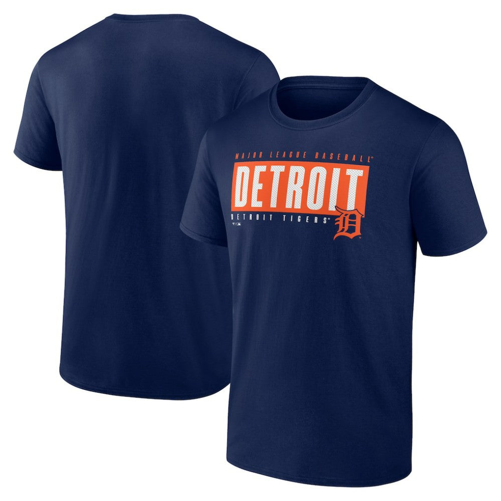 Navy Detroit Tigers Blocked Out T-Shirt