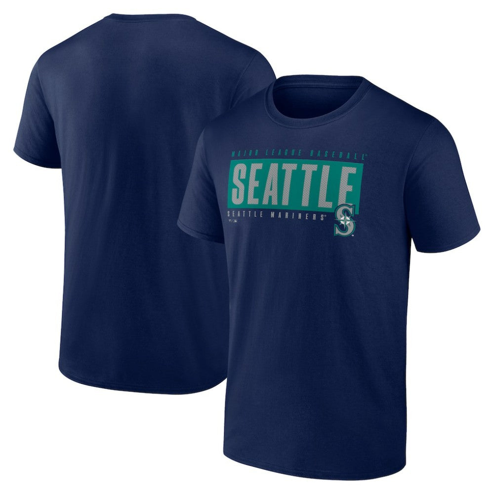 Navy Seattle Mariners Blocked Out T-Shirt