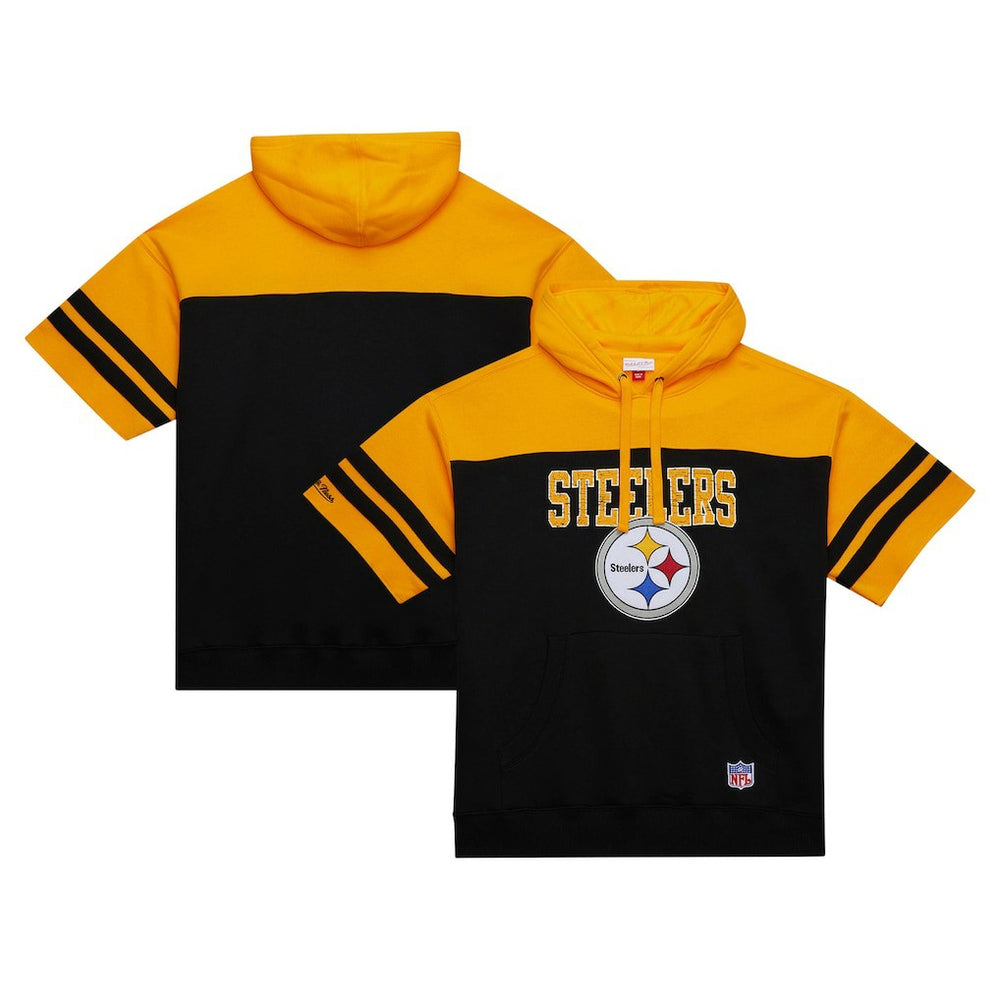 Off Field Vintage Logo Short Sleeve Pullover Hoodie - Pittsburgh Steelers Hoodies