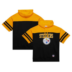 Off Field Vintage Logo Short Sleeve Pullover Hoodie - Pittsburgh Steelers Hoodies