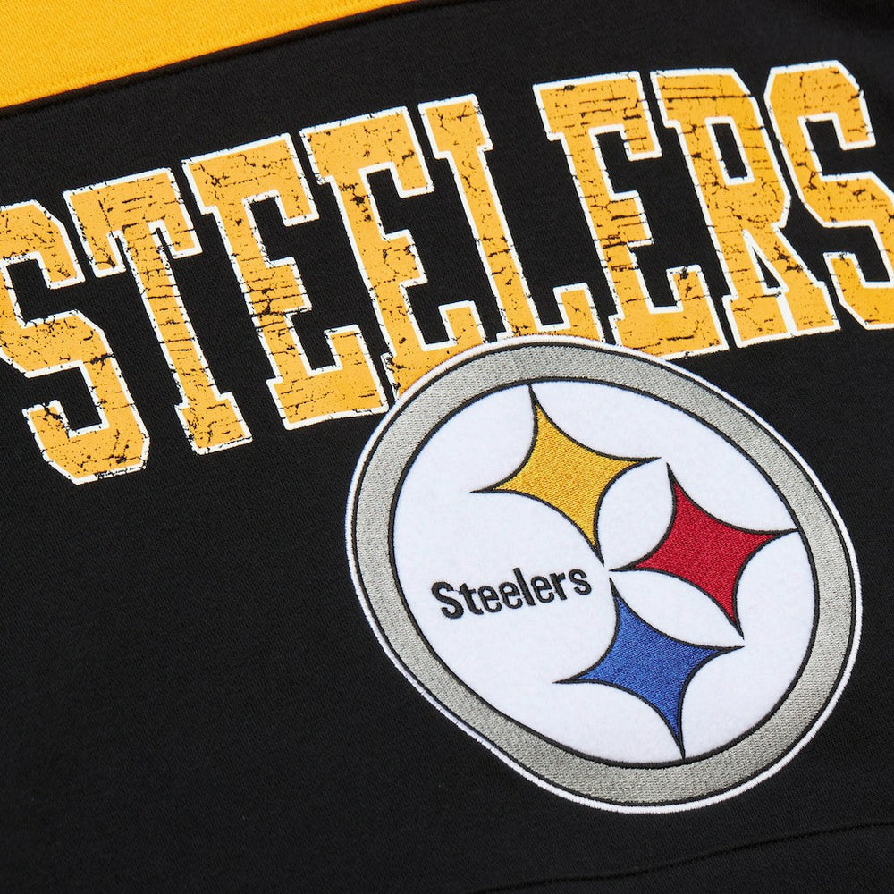 Off Field Vintage Logo Short Sleeve Pullover Hoodie - Pittsburgh Steelers Hoodies