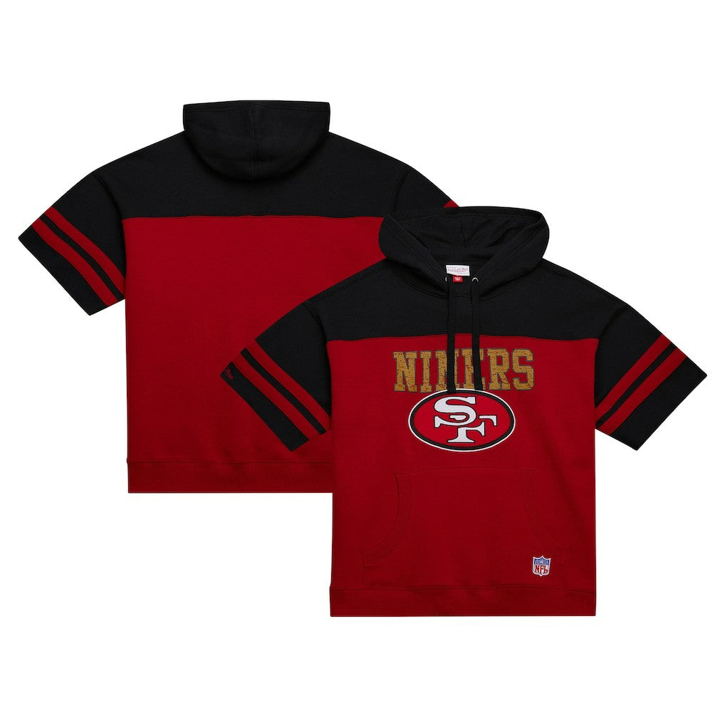 Off Field Vintage Logo Short Sleeve Pullover Hoodie - San Francisco 49ers Hoodies