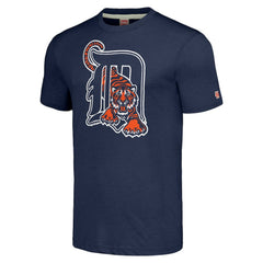 Navy Detroit Tigers Homage Cooperstown Collection Hand-Drawn Logo Tri-Blend T-Shirt