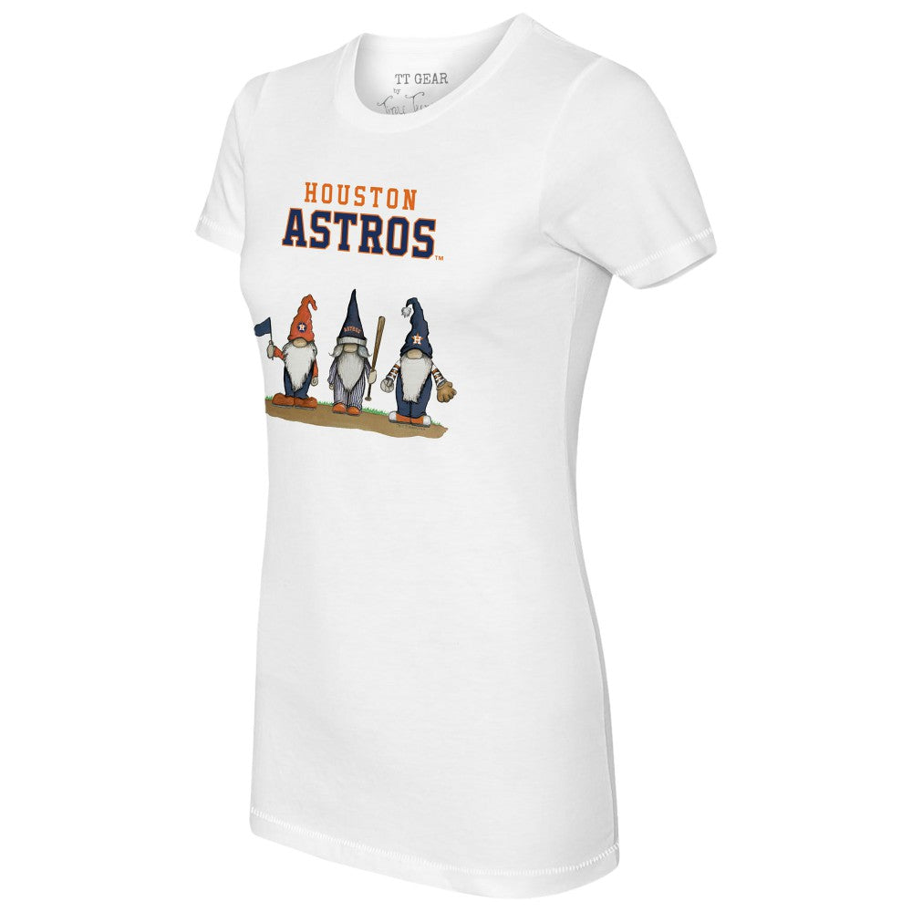 White Houston Astros Tiny Turnip Women's Gnomes T-Shirt