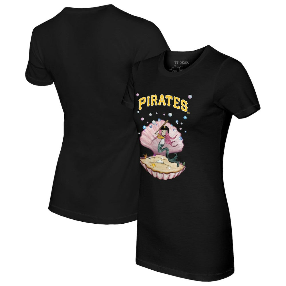 Black Pittsburgh Pirates Tiny Turnip Women's Mermaid T-Shirt