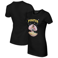 Black Pittsburgh Pirates Tiny Turnip Women's Mermaid T-Shirt