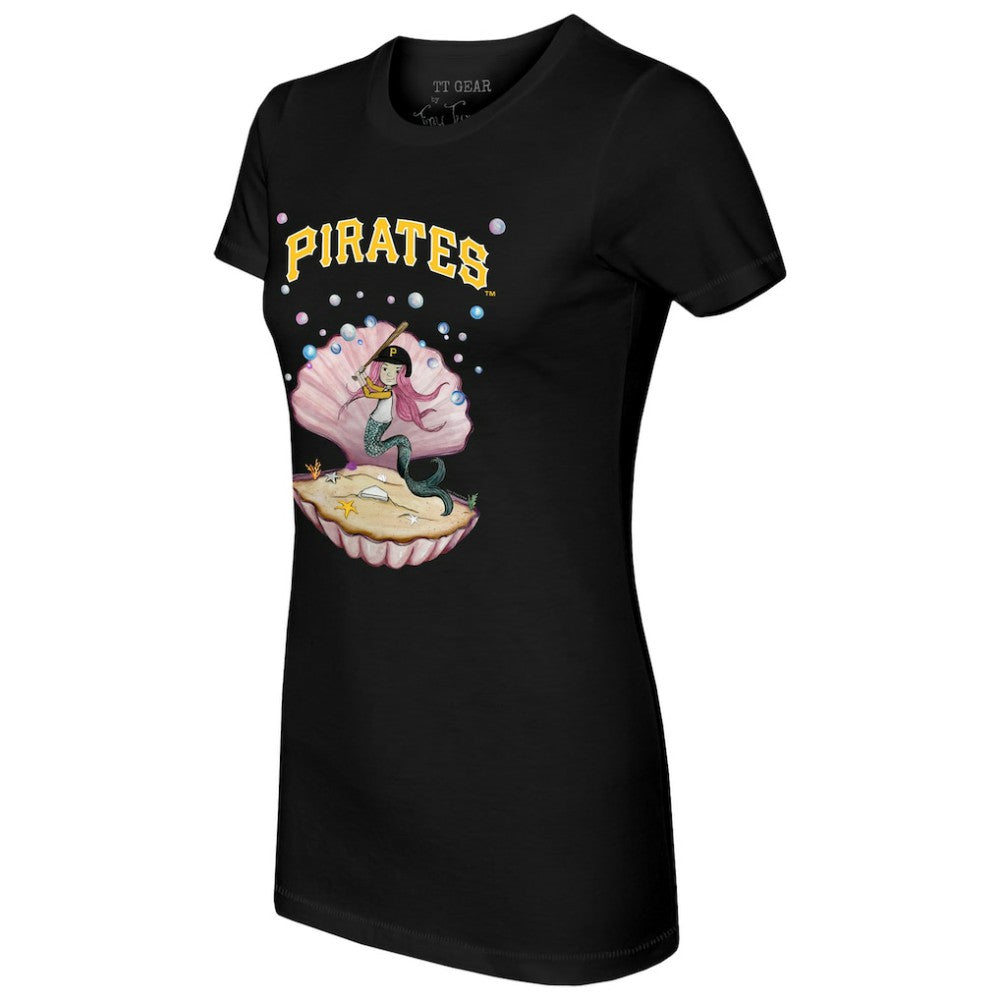 Black Pittsburgh Pirates Tiny Turnip Women's Mermaid T-Shirt