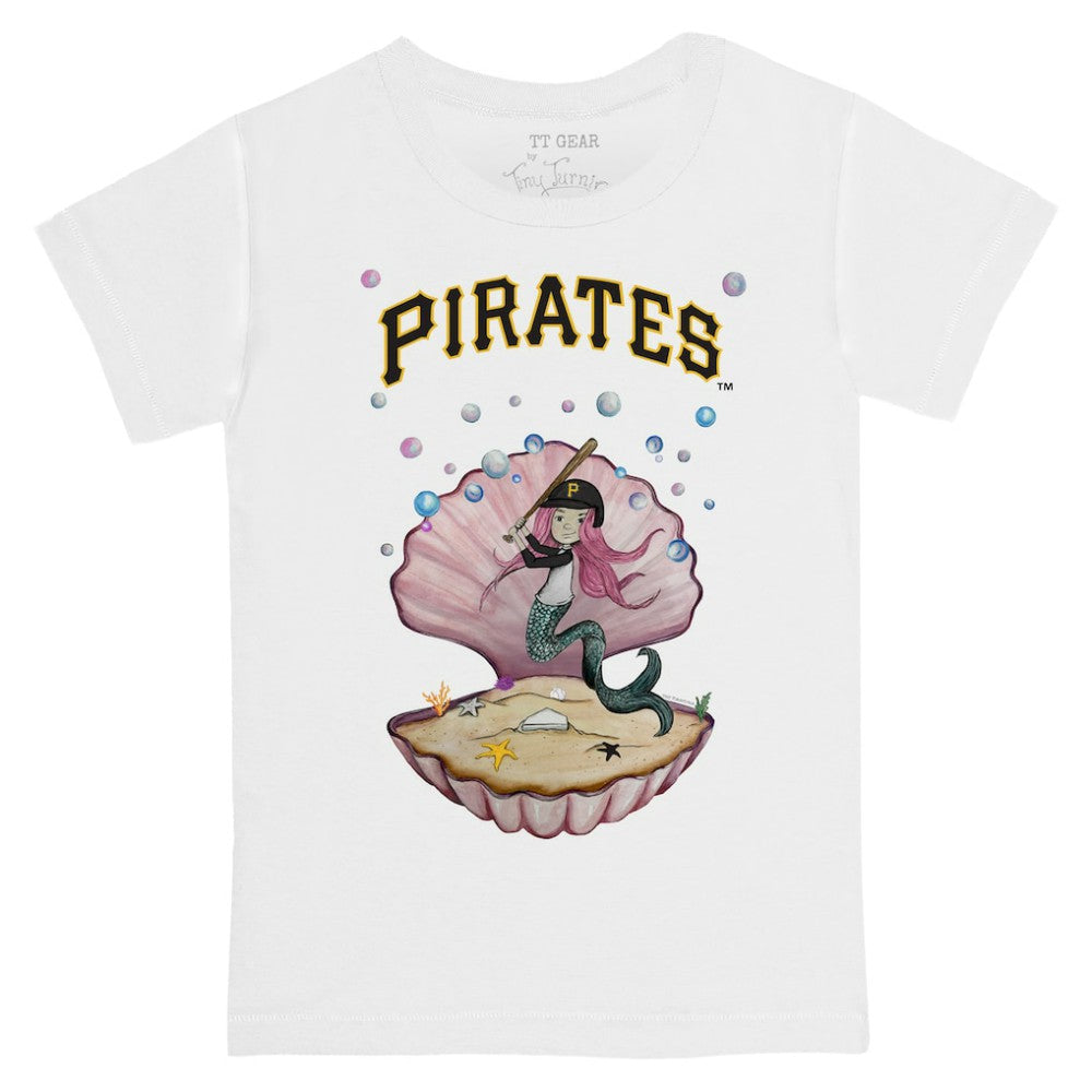 White Pittsburgh Pirates Tiny Turnip Youth Mermaid T-Shirt