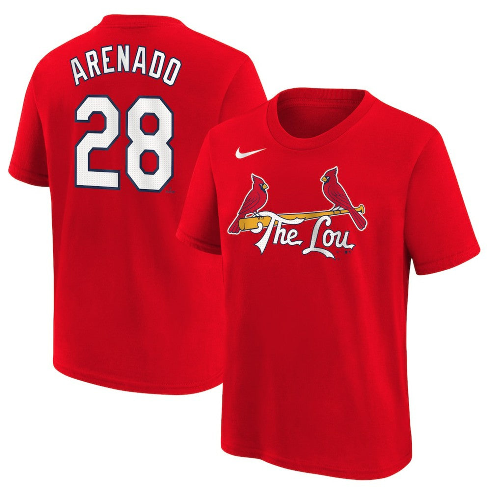 Red Nolan Arenado St. Louis Cardinals Nike Youth 2024 City Connect Name & Number T-Shirt