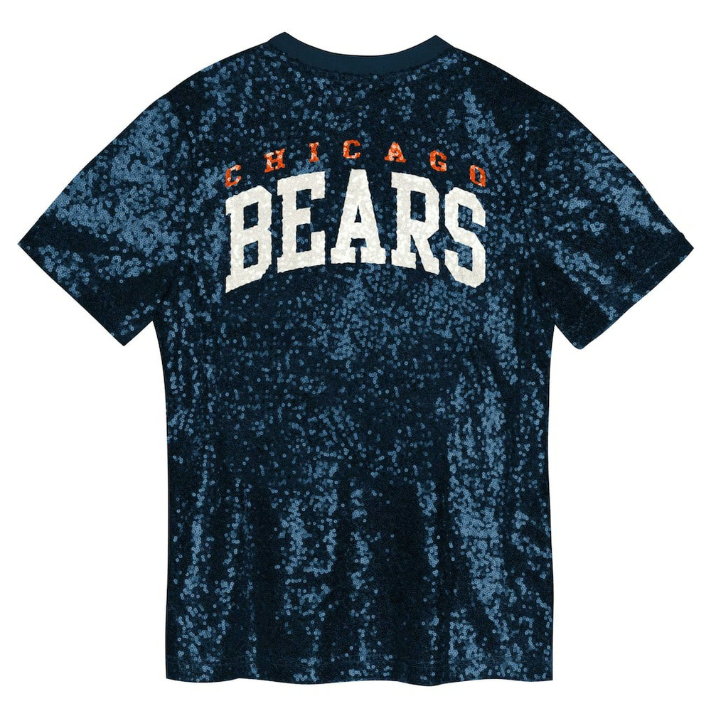 Girls Youth Wordmark Sequin V-Neck Top - Chicago Bears Tops