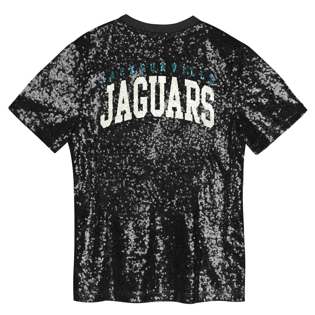 Girls Youth Wordmark Sequin V-Neck Top - Jacksonville Jaguars Tops