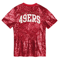 Girls Youth Wordmark Sequin V-Neck Top - San Francisco 49ers Tops