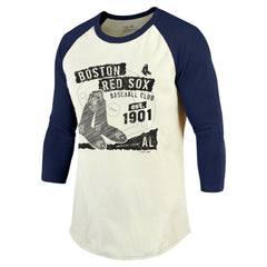 Cream/Navy Boston Red Sox Majestic Threads Raglan 3/4-Sleeve T-Shirt