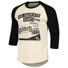 Cream/Black San Francisco Giants Majestic Threads Raglan 3/4-Sleeve T-Shirt