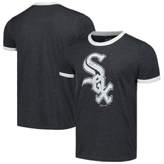 Black Chicago White Sox Majestic Threads Ringer Tri-Blend T-Shirt