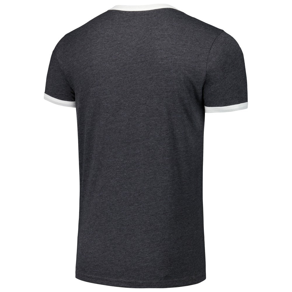 Black Florida Marlins Majestic Threads Ringer Tri-Blend T-Shirt