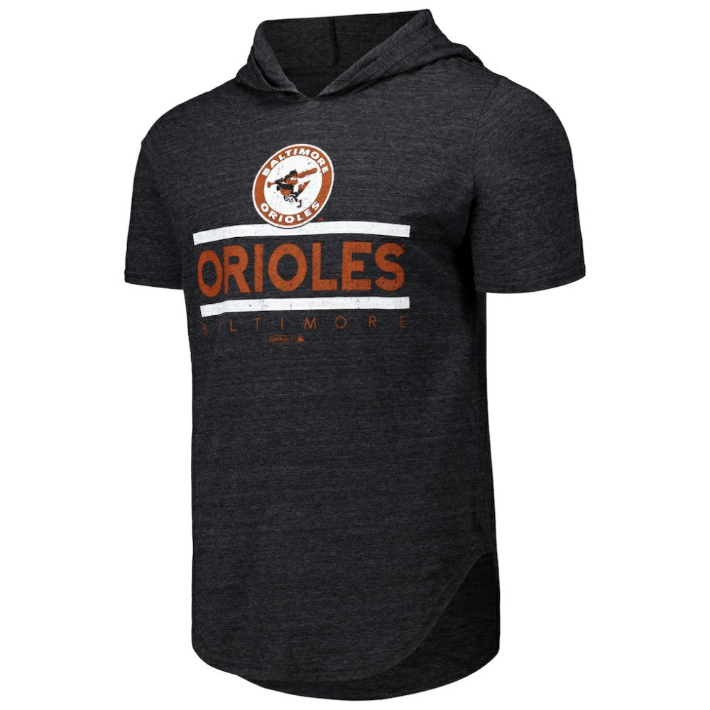 Black Baltimore Orioles Majestic Threads Tri-Blend Hoodie T-Shirt