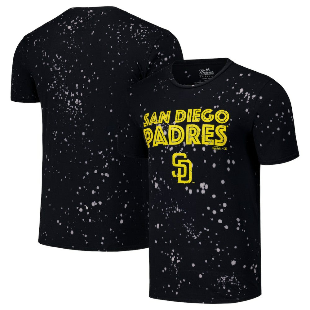 Black/White San Diego Padres Majestic Threads Splatter T-Shirt