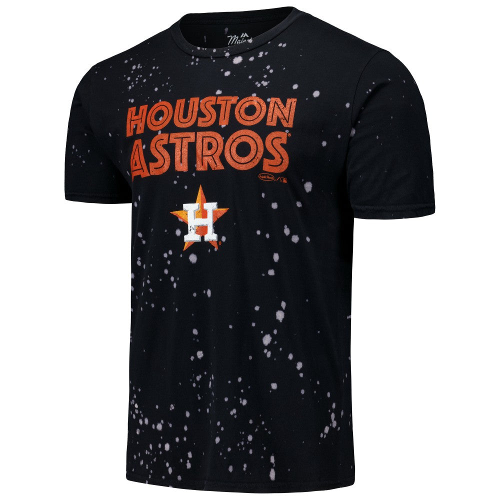 Black/White Houston Astros Majestic Threads Splatter T-Shirt