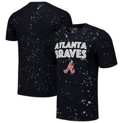 Black/White Atlanta Braves Majestic Threads Splatter T-Shirt