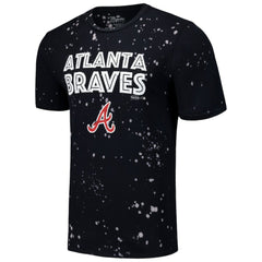 Black/White Atlanta Braves Majestic Threads Splatter T-Shirt