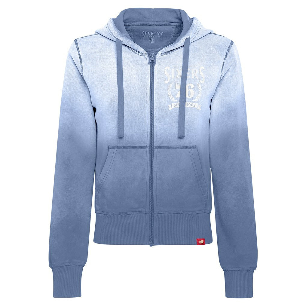 Philadelphia 76ers Sportiqe Women's Carli Sun Fade Full-Zip Hoodie