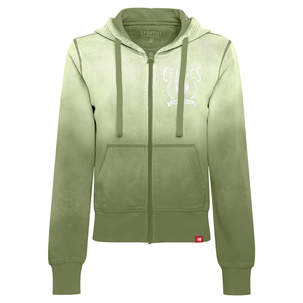 Boston Celtics Sportiqe Women's Carli Sun Fade Full-Zip Hoodie