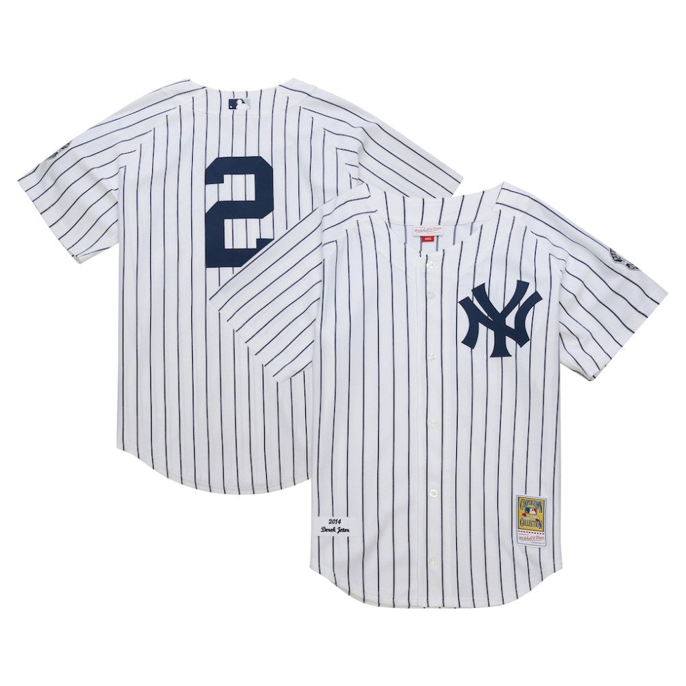 White Derek Jeter New York Yankees Mitchell & Ness 2014 Cooperstown Collection Authentic Throwback Jersey