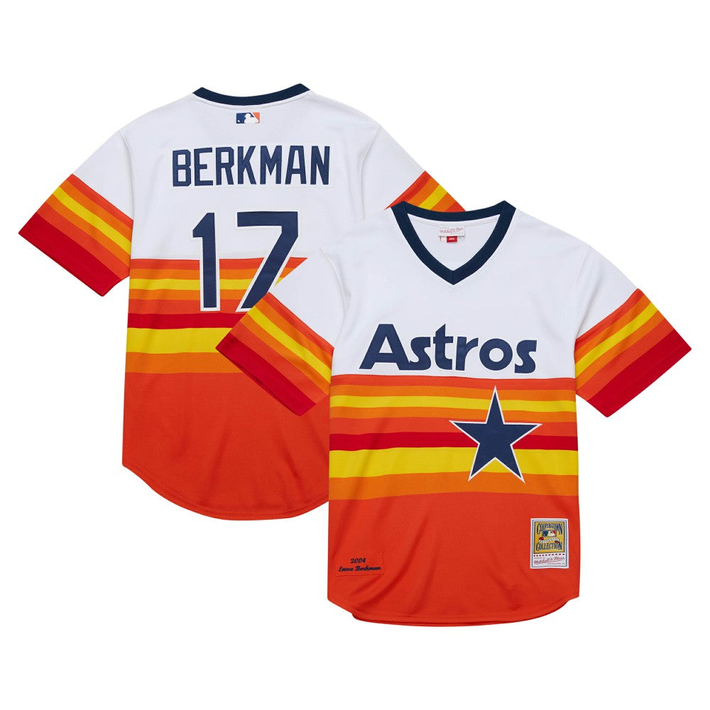 White Lance Berkman Houston Astros Mitchell & Ness 2004 Cooperstown Collection Authentic Throwback Jersey