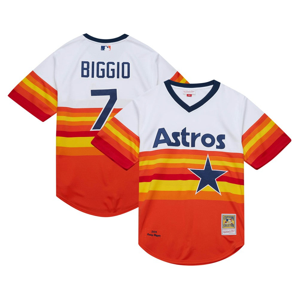 White Craig Biggio Houston Astros Mitchell & Ness 2004 Cooperstown Collection Authentic Throwback Jersey