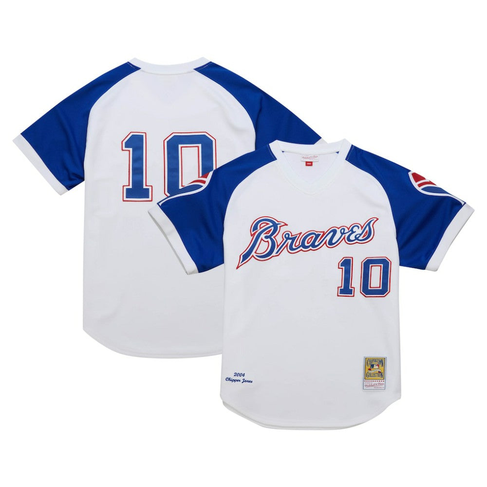 White Chipper Jones Atlanta Braves Mitchell & Ness 2004 Cooperstown Collection Authentic Throwback Jersey