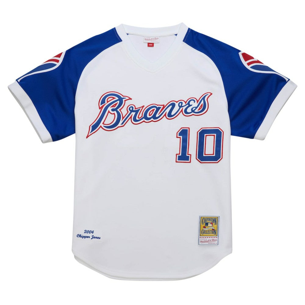 White Chipper Jones Atlanta Braves Mitchell & Ness 2004 Cooperstown Collection Authentic Throwback Jersey