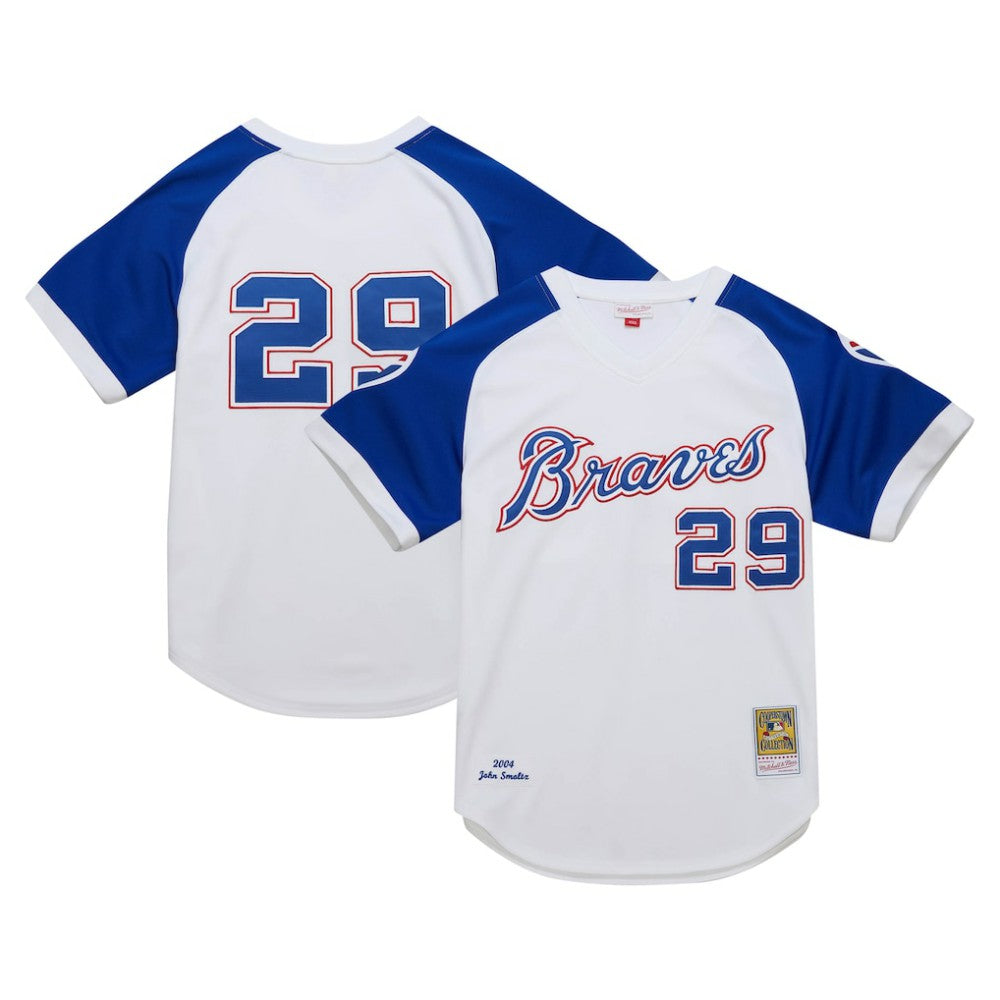 White John Smoltz Atlanta Braves Mitchell & Ness 2004 Cooperstown Collection Authentic Throwback Jersey