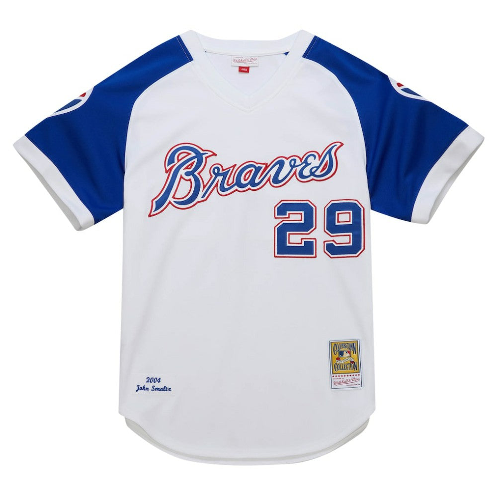 White John Smoltz Atlanta Braves Mitchell & Ness 2004 Cooperstown Collection Authentic Throwback Jersey