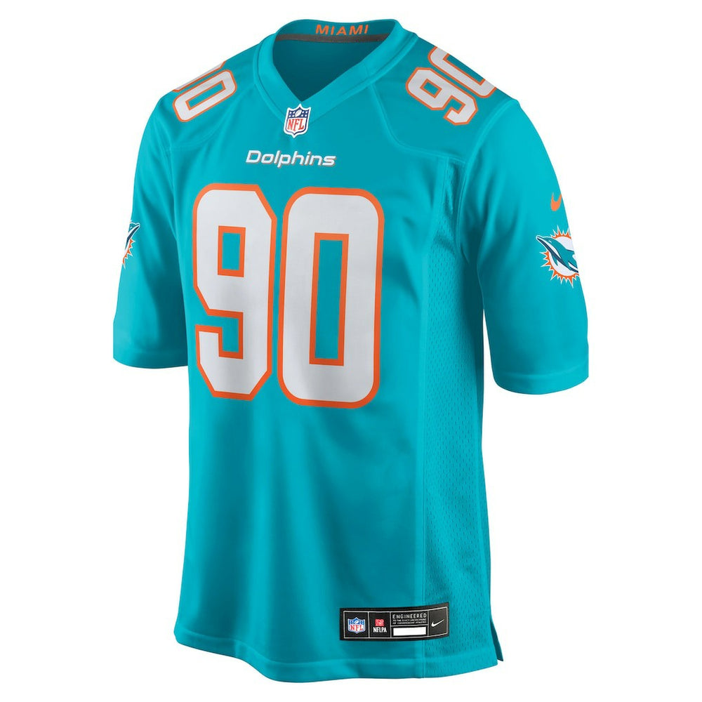 Kenneth Grant  2025 NFL Draft First Round Pick Game Jersey - Miami Dolphins Jerseys