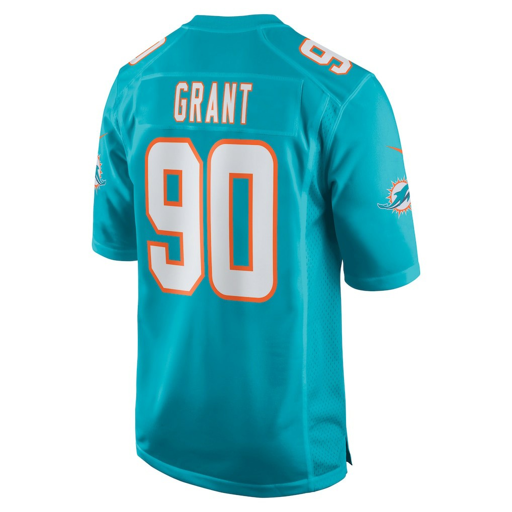 Kenneth Grant  2025 NFL Draft First Round Pick Game Jersey - Miami Dolphins Jerseys