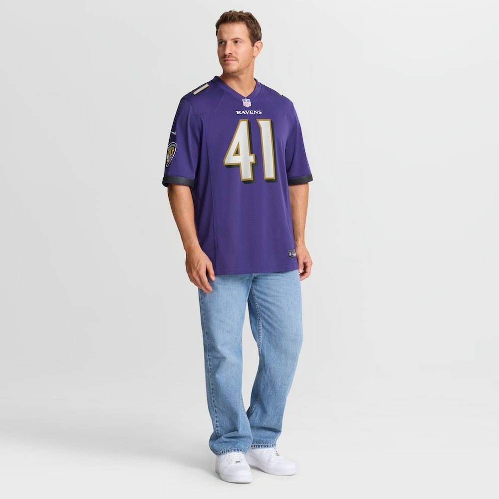 Dre'Mont Jones  Team Game Jersey - Baltimore Ravens Jerseys